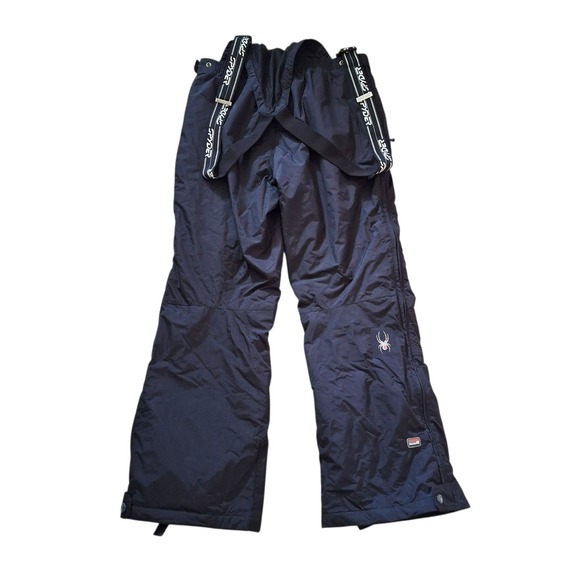 Spyder Men's Snowboard Ski Snow Pants Bibs Black Snowboard Winter Overalls Sz Lg - Picture 2 of 11